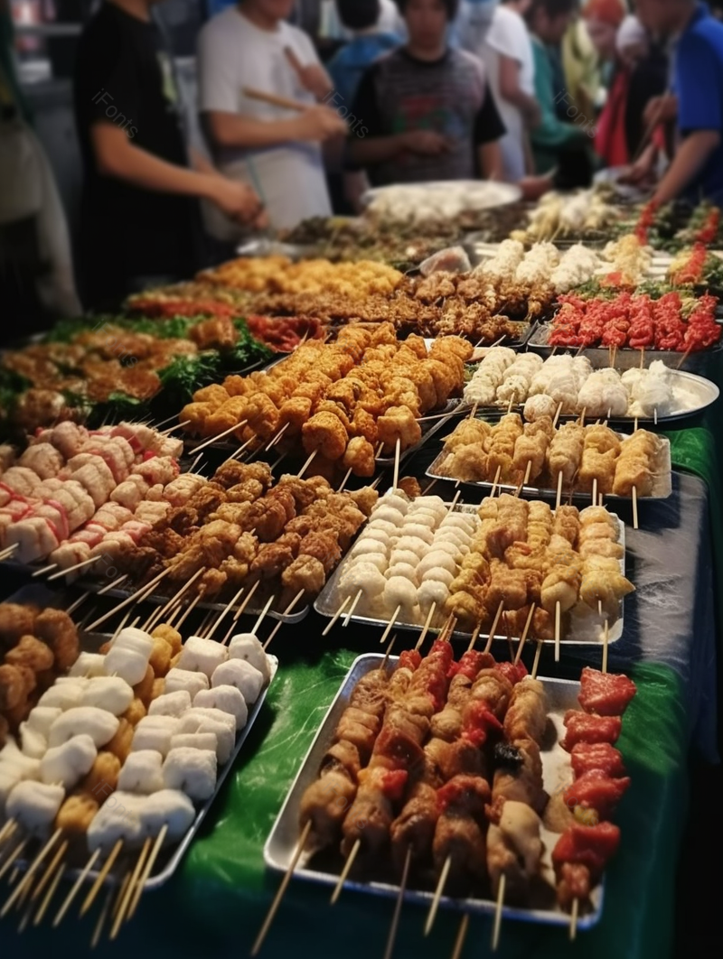 美食街烤肉架肉串肉肠串肉宵夜小吃实拍图,高清,摄影图,摄影图片,图片大全,摄影图免费下载